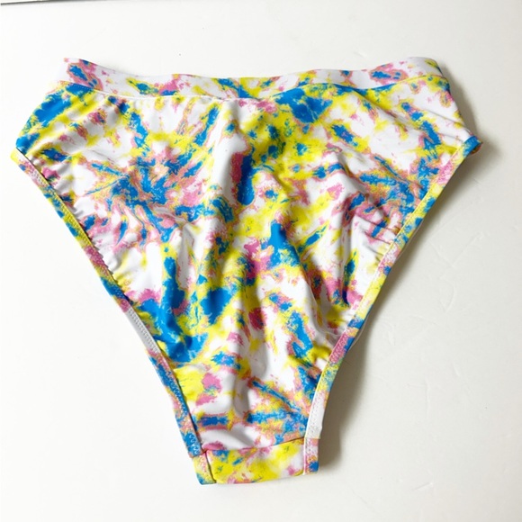 NWT Jessica Simpson Tie Dye High Waist Spritz Bikini Bottom Small - Picture 2 of 5